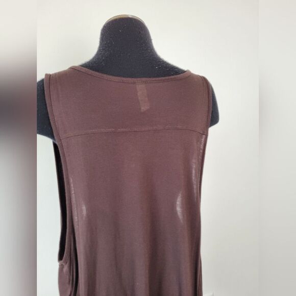 Active Basic Chocolate Brown Sleeveless Shawl Topper Y2K Hippie Gypsy Artsy Boho - Picture 5 of 9